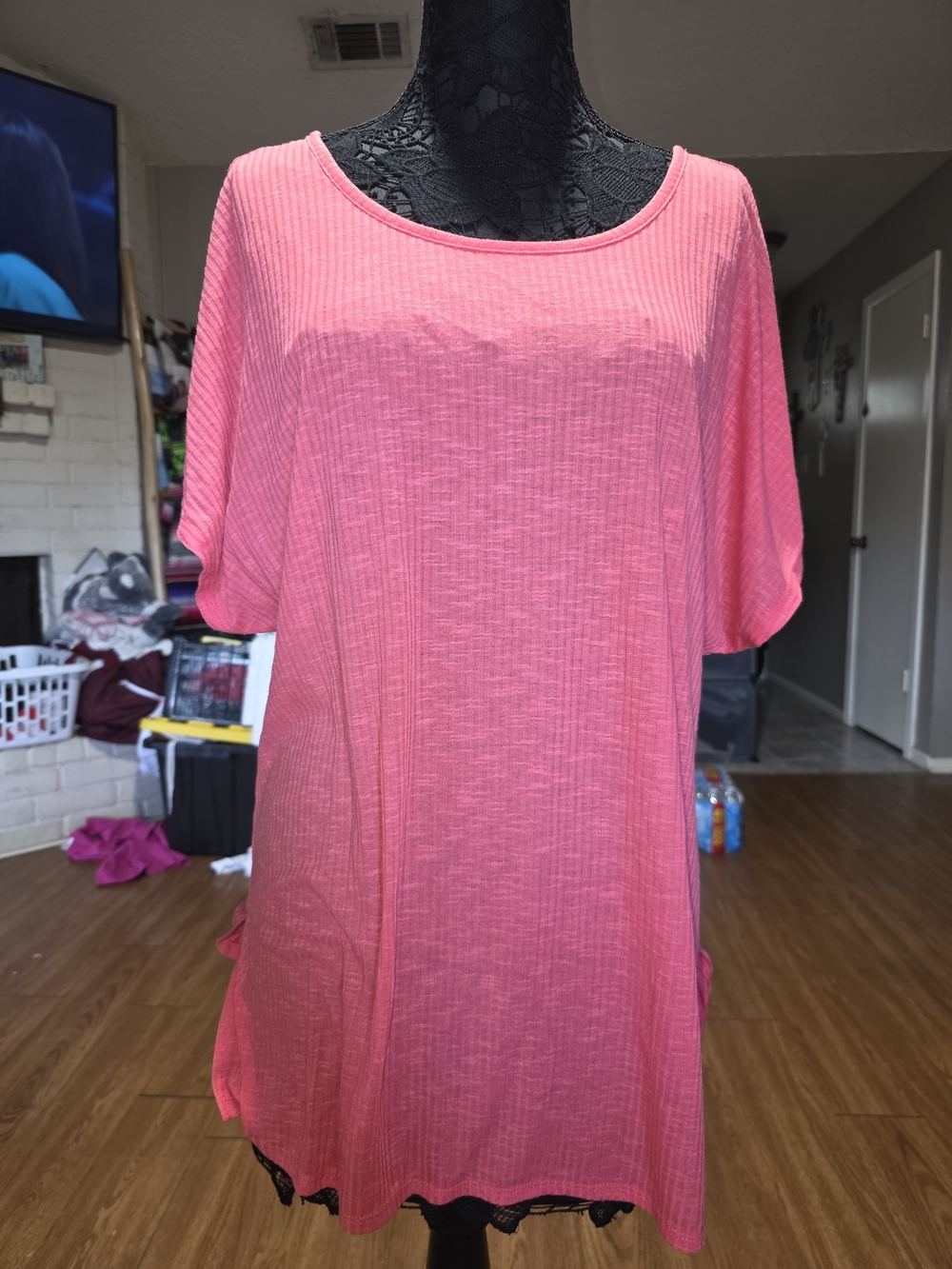 Time and Tru Pink Swim Coverup Tunic